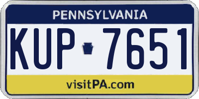 PA license plate KUP7651