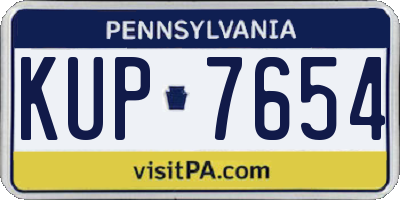 PA license plate KUP7654