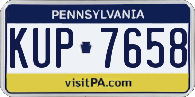 PA license plate KUP7658