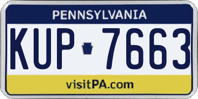 PA license plate KUP7663