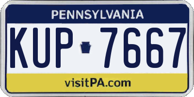 PA license plate KUP7667