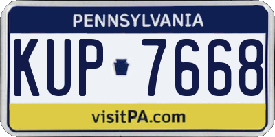PA license plate KUP7668
