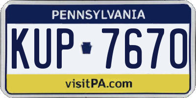PA license plate KUP7670