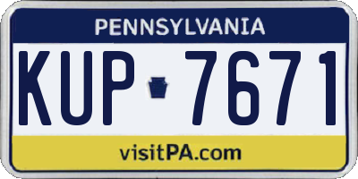 PA license plate KUP7671