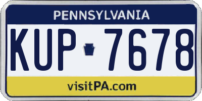 PA license plate KUP7678