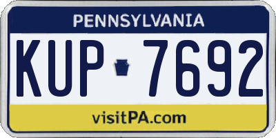 PA license plate KUP7692