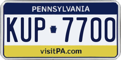 PA license plate KUP7700