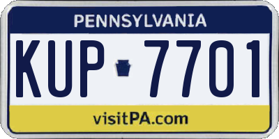 PA license plate KUP7701