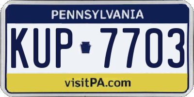 PA license plate KUP7703