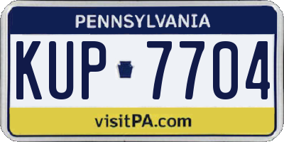 PA license plate KUP7704