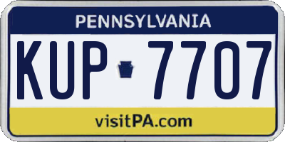 PA license plate KUP7707