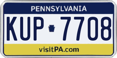 PA license plate KUP7708