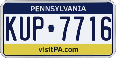 PA license plate KUP7716