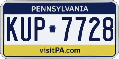 PA license plate KUP7728