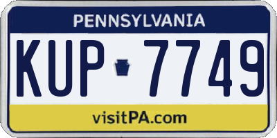 PA license plate KUP7749