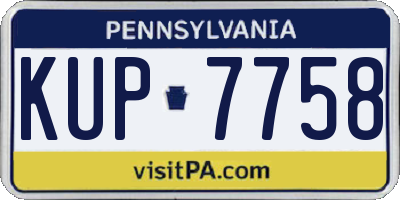 PA license plate KUP7758