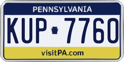 PA license plate KUP7760