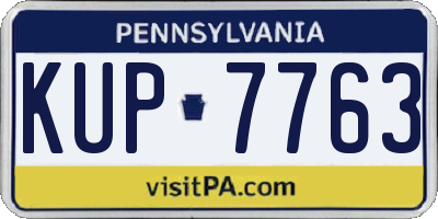 PA license plate KUP7763