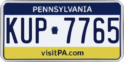 PA license plate KUP7765
