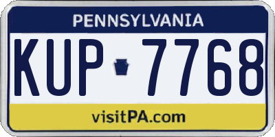 PA license plate KUP7768