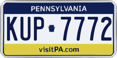 PA license plate KUP7772
