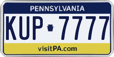 PA license plate KUP7777