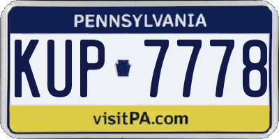 PA license plate KUP7778