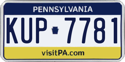 PA license plate KUP7781
