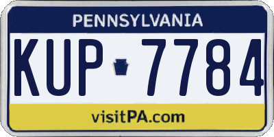 PA license plate KUP7784