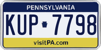 PA license plate KUP7798