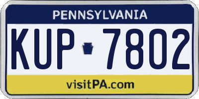 PA license plate KUP7802