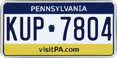PA license plate KUP7804