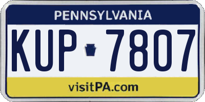 PA license plate KUP7807