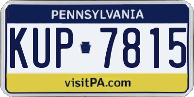 PA license plate KUP7815