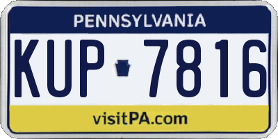 PA license plate KUP7816