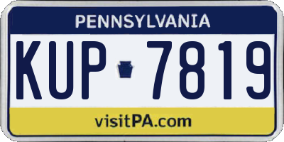 PA license plate KUP7819