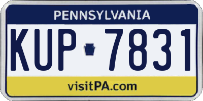 PA license plate KUP7831