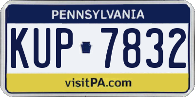 PA license plate KUP7832