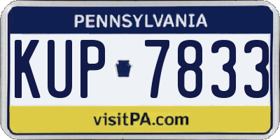 PA license plate KUP7833