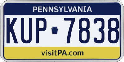 PA license plate KUP7838