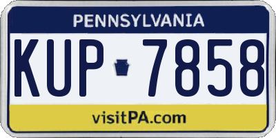 PA license plate KUP7858