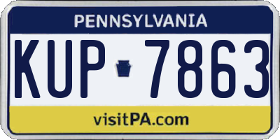 PA license plate KUP7863