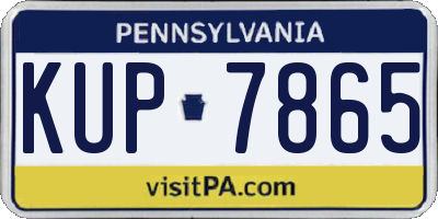 PA license plate KUP7865