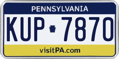 PA license plate KUP7870