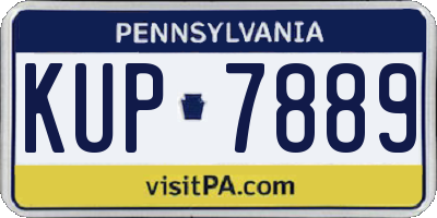 PA license plate KUP7889
