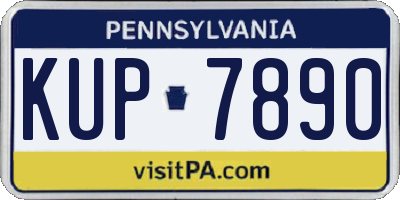 PA license plate KUP7890
