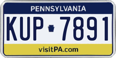 PA license plate KUP7891