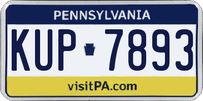 PA license plate KUP7893