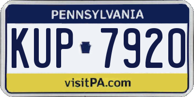 PA license plate KUP7920
