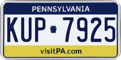 PA license plate KUP7925